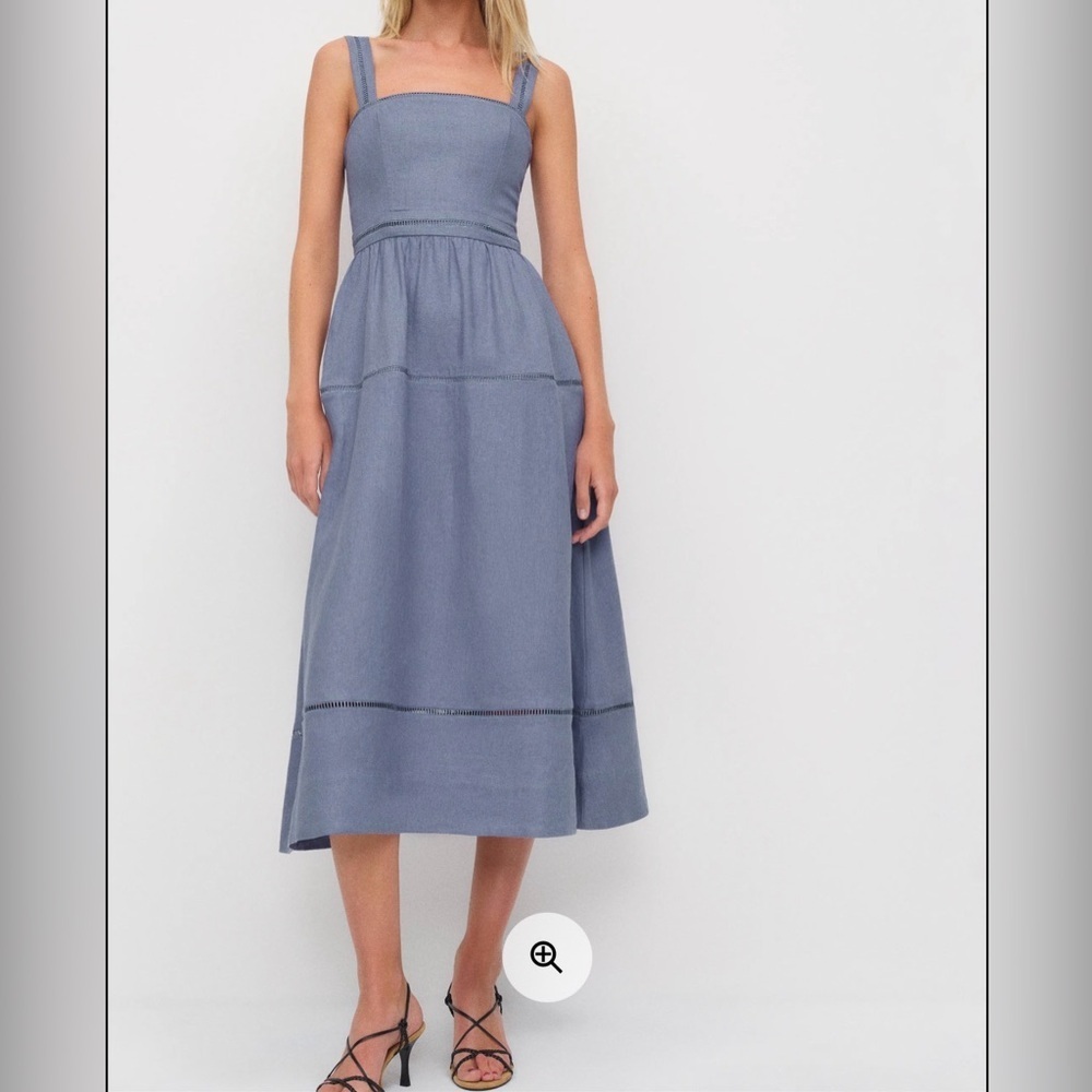 Reformation Everett Linen Dress Size 4 Cornflower NWT